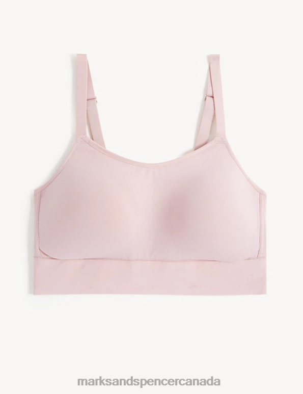 Marks and Spencer Canada - Unisex Soft Pink Clothing Marks & Spencer Cotton Non-Wired Post Surgery Cami Bra 20VTD4839