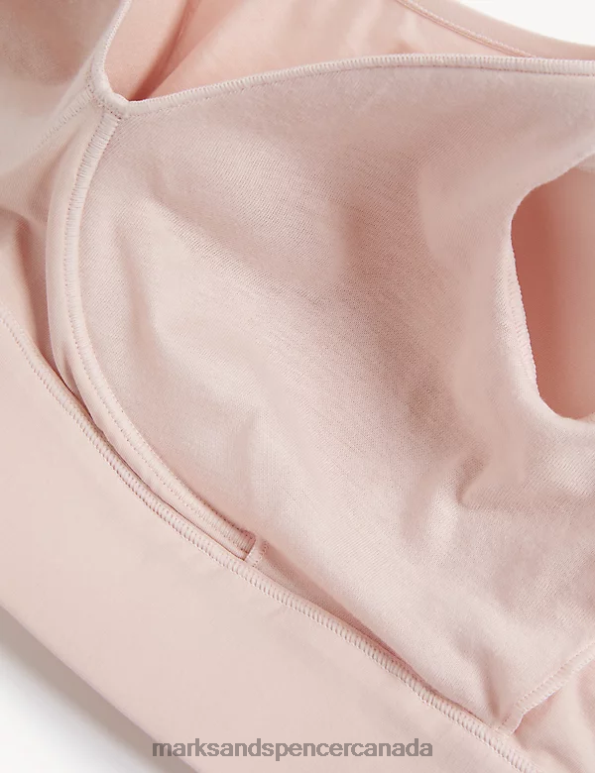 Marks and Spencer Canada - Unisex Soft Pink Clothing Marks & Spencer Cotton Non-Wired Post Surgery Cami Bra 20VTD4839