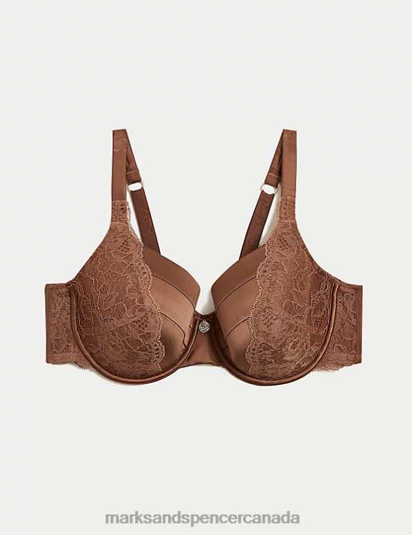 Unisex Topaz Clothing Marks & Spencer Lace Wired Full Cup Bra With Silk 20VTD4388 - Marks and Spencer outlet