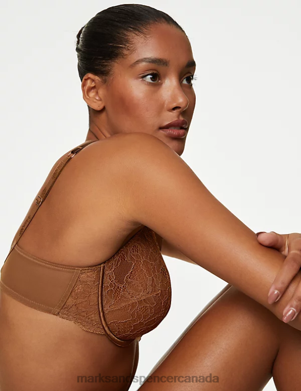 Unisex Topaz Clothing Marks & Spencer Lace Wired Full Cup Bra With Silk 20VTD4388 - Marks and Spencer outlet