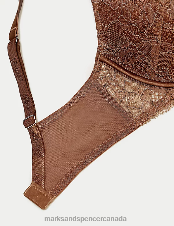 Unisex Topaz Clothing Marks & Spencer Lace Wired Full Cup Bra With Silk 20VTD4388 - Marks and Spencer outlet