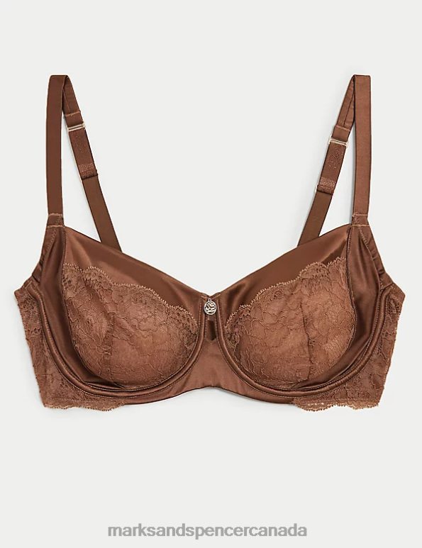 Unisex Topaz Clothing Marks & Spencer Silk & Lace Wired Balcony Bra 20VTD4807 - Marks and Spencer online