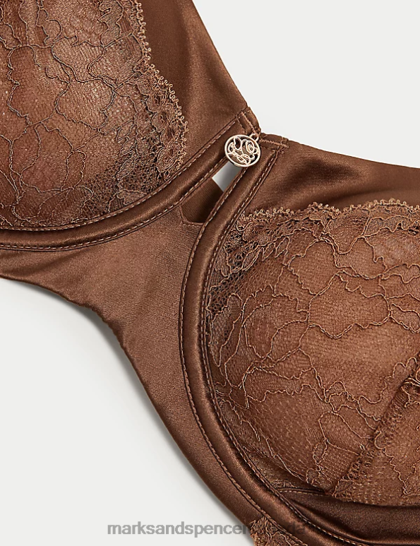 Unisex Topaz Clothing Marks & Spencer Silk & Lace Wired Balcony Bra 20VTD4807 - Marks and Spencer online