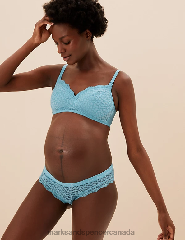 Marks and Spencer sale - Unisex Turquoise Mix Clothing Marks & Spencer 2pk Lace & Mesh Nursing Bras 20VTD4221
