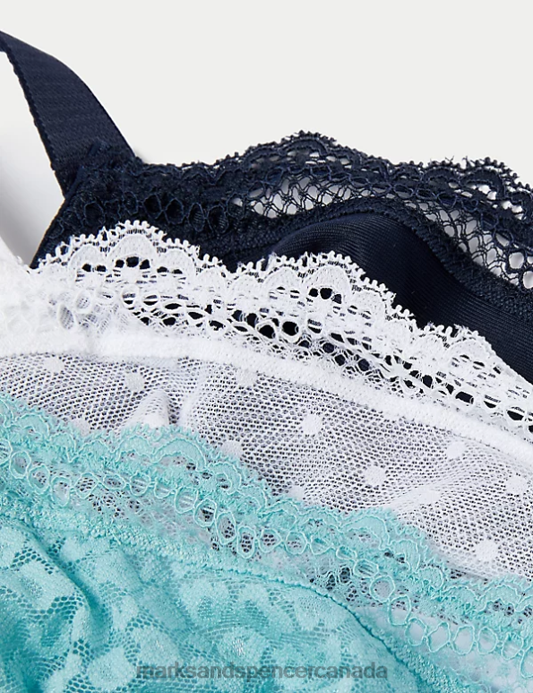 Marks and Spencer near me - Unisex Turquoise Mix Clothing Marks & Spencer 3pk Wired Full Cup Bras 20VTD4093