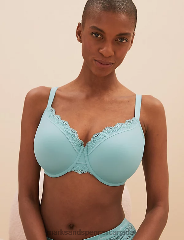 Marks and Spencer Canada - Unisex Turquoise Mix Clothing Marks & Spencer 3pk Wired Full Cup Bras 20VTD4148