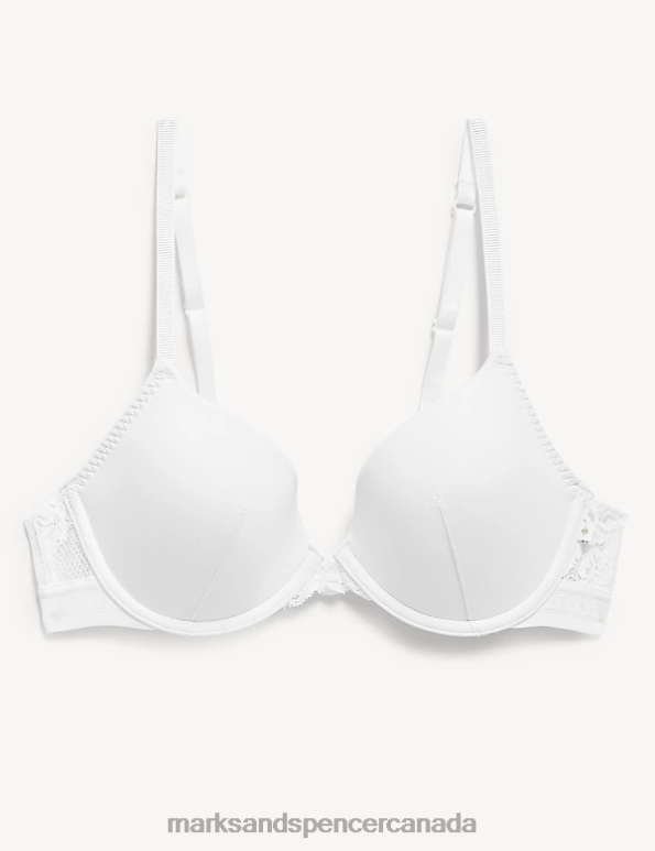Unisex White Clothing Marks & Spencer Ameli Wired Plunge Bra 20VTD4971 - Marks and Spencer Canada locations