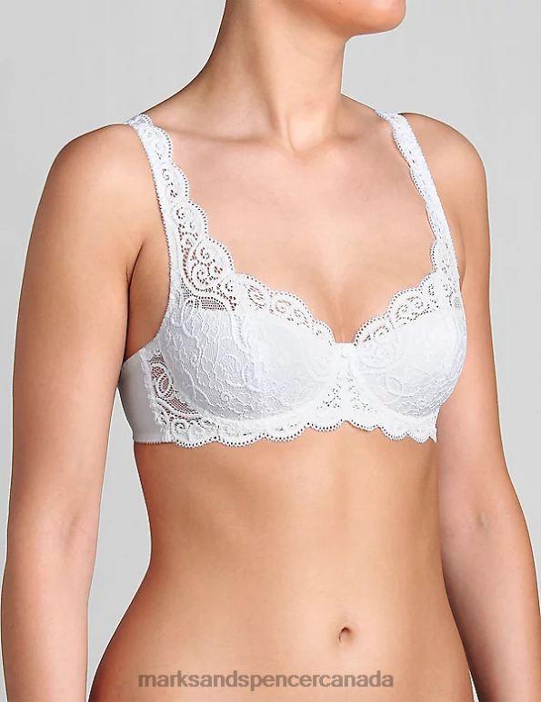 Marks and Spencer near me - Unisex White Clothing Marks & Spencer Amourette 300 Lace Balcony Bra 20VTD4380