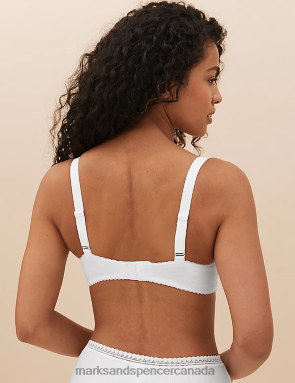Unisex White Clothing Marks & Spencer Anise Lace Wired Balcony Bra 20VTD4656 - Marks and Spencer outlet
