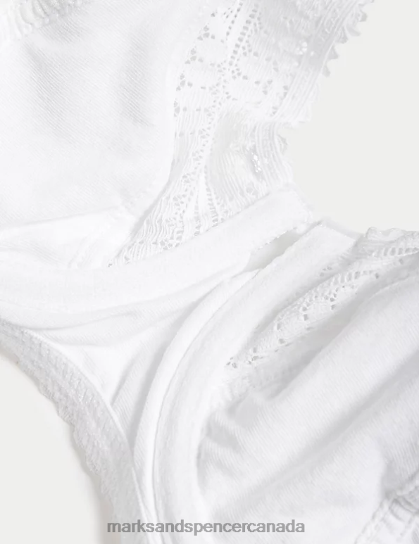 Unisex White Clothing Marks & Spencer Anise Lace Wired Balcony Bra 20VTD4656 - Marks and Spencer outlet