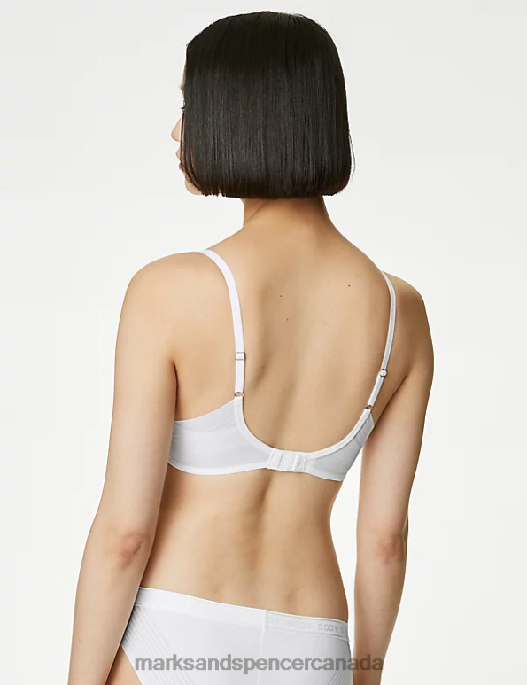 Marks and Spencer Canada - Unisex White Clothing Marks & Spencer Body Define Wired Plunge T-Shirt Bra 20VTD3682