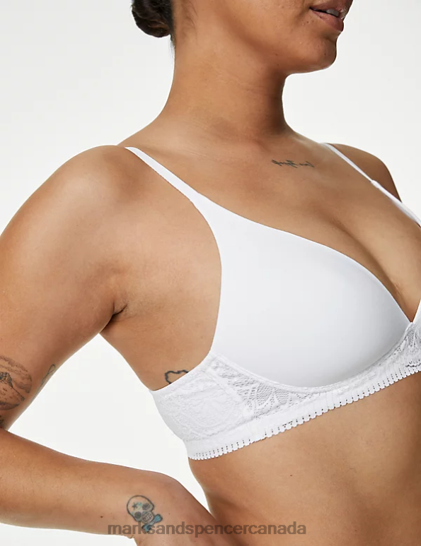 Marks and Spencer near me - Unisex White Clothing Marks & Spencer Body Soft Non Wired Plunge Bra 20VTD4042