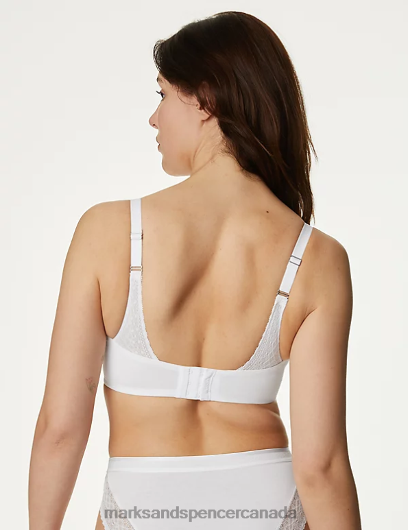 Marks and Spencer Canada - Unisex White Clothing Marks & Spencer Cool Comfort Cotton Rich Minimiser Bra 20VTD3735