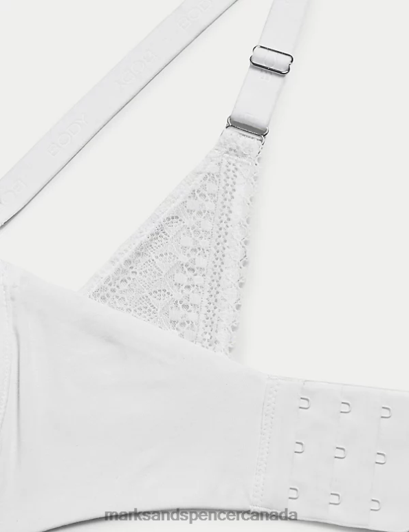 Marks and Spencer Canada - Unisex White Clothing Marks & Spencer Cool Comfort Cotton Rich Minimiser Bra 20VTD3735