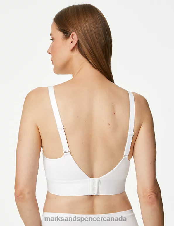 Unisex White Clothing Marks & Spencer Cotton Non-Wired Post Surgery Cami Bra 20VTD4838 - Marks and Spencer outlet