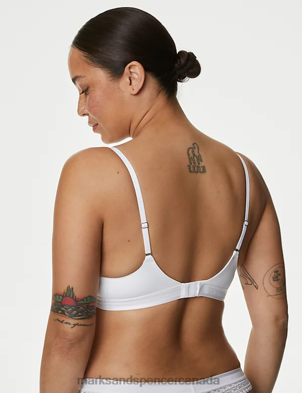 Marks and Spencer sale - Unisex White Clothing Marks & Spencer Cotton with Cool Comfort Non-Wired Push Up Bra 20VTD3727