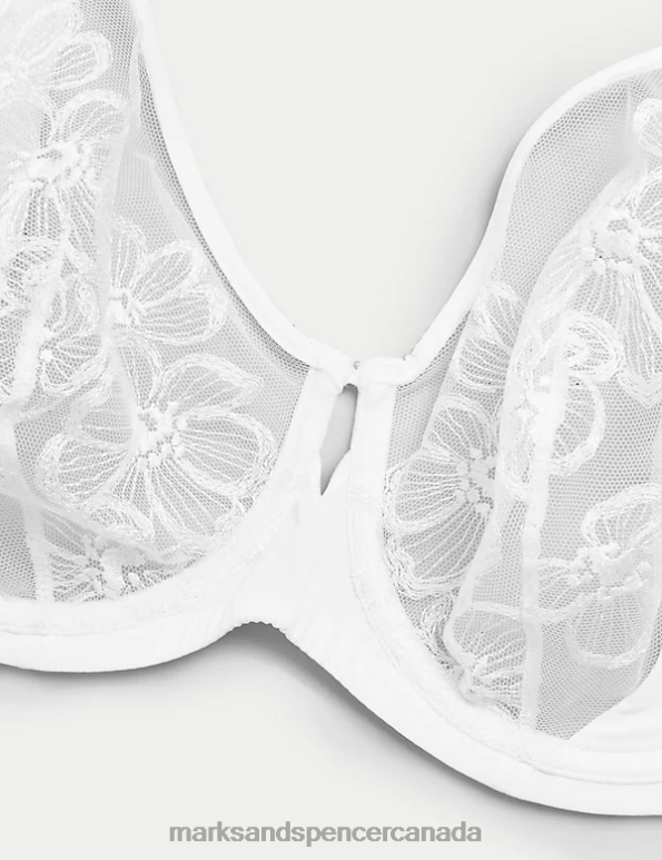Marks and Spencer sale - Unisex White Clothing Marks & Spencer Embrace Embroidered Wired Full Cup Bra 20VTD4286