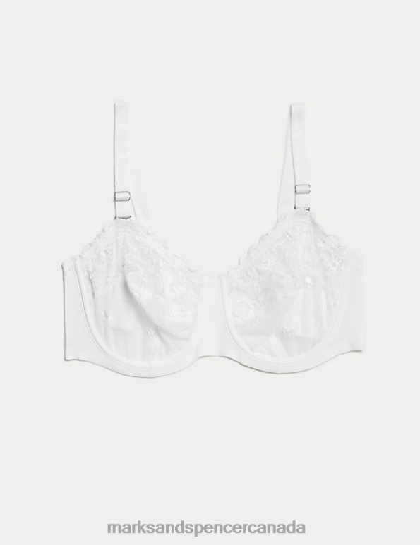 Marks and Spencer near me - Unisex White Clothing Marks & Spencer Embrace Embroidered Wired Strapless Bra 20VTD4311