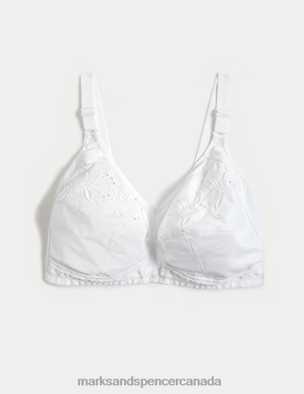 Marks and Spencer sale - Unisex White Clothing Marks & Spencer Embroidered Non Wired Total Support Bra 20VTD3701