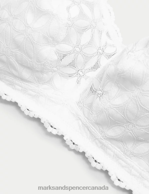 Marks and Spencer Canada - Unisex White Clothing Marks & Spencer Lace Non-Padded Bralette 20VTD4123