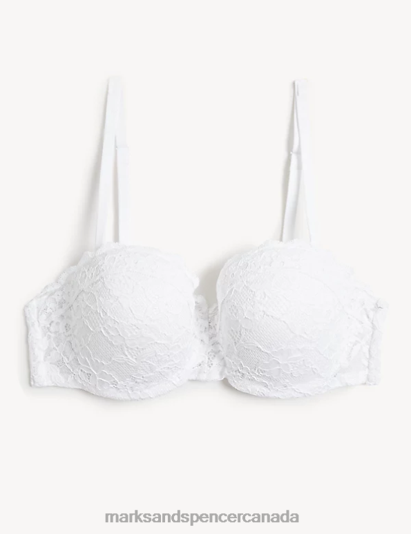 Marks and Spencer near me - Unisex White Clothing Marks & Spencer Lace Wired Bandeau Bra 20VTD4190