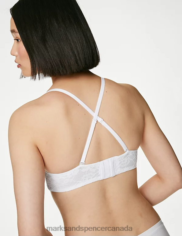 Marks and Spencer near me - Unisex White Clothing Marks & Spencer Lace Wired Bandeau Bra 20VTD4190