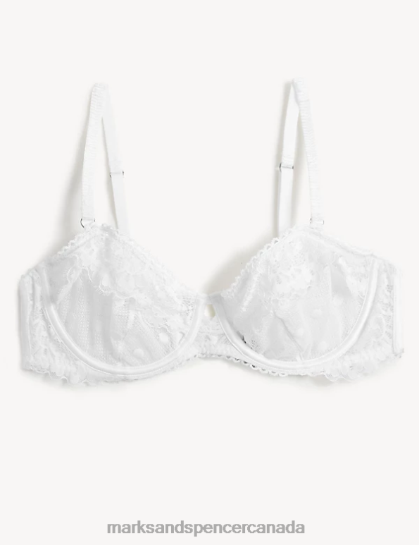 Marks and Spencer sale - Unisex White Clothing Marks & Spencer Linea Lace Cut Out Wired Balcony Bra 20VTD4404