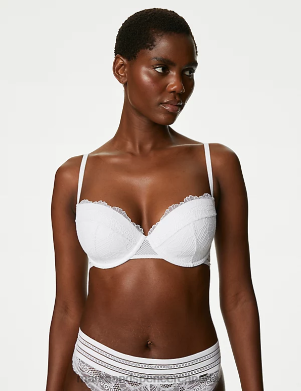 Marks and Spencer sale - Unisex White Clothing Marks & Spencer Marseilles Lace Wired Balcony Bra 20VTD4831