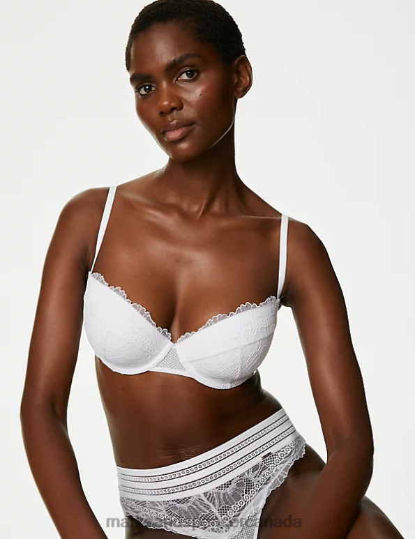 Marks and Spencer sale - Unisex White Clothing Marks & Spencer Marseilles Lace Wired Balcony Bra 20VTD4831