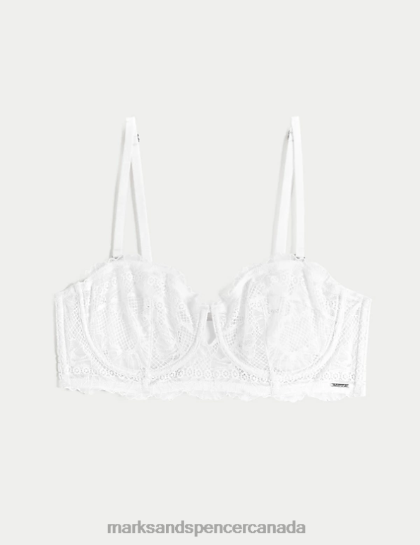 Marks and Spencer Canada - Unisex White Clothing Marks & Spencer Marseilles Lace Wired Strapless Bustier A-D 20VTD4802
