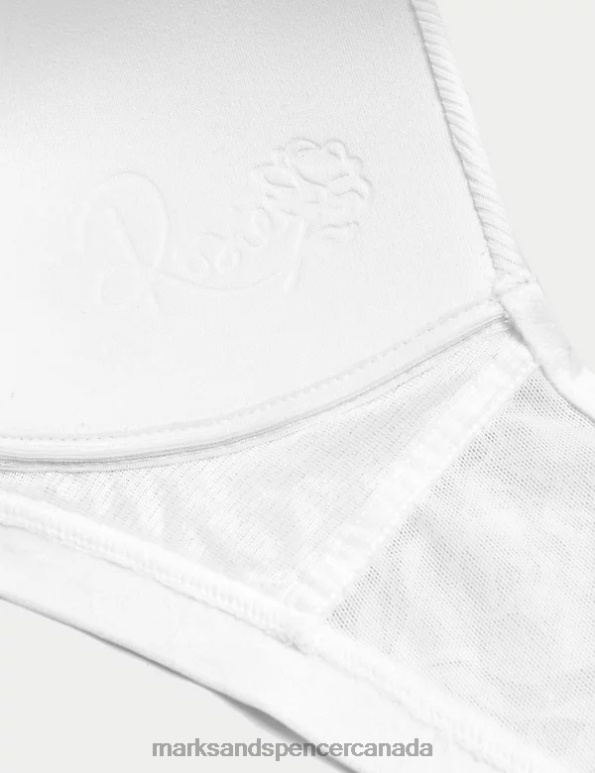 Marks and Spencer near me - Unisex White Clothing Marks & Spencer Ribbed Lounge Non-Wired Plunge Bra 20VTD4958