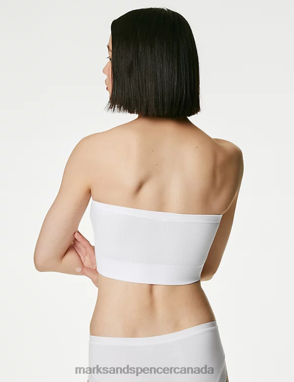 Marks and Spencer Canada - Unisex White Clothing Marks & Spencer Seamless Non Wired Bandeau Bra 20VTD4260