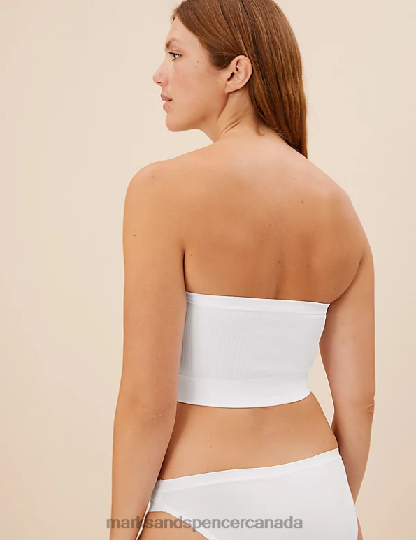 Marks and Spencer Canada - Unisex White Clothing Marks & Spencer Seamless Non Wired Bandeau Bra 20VTD4260
