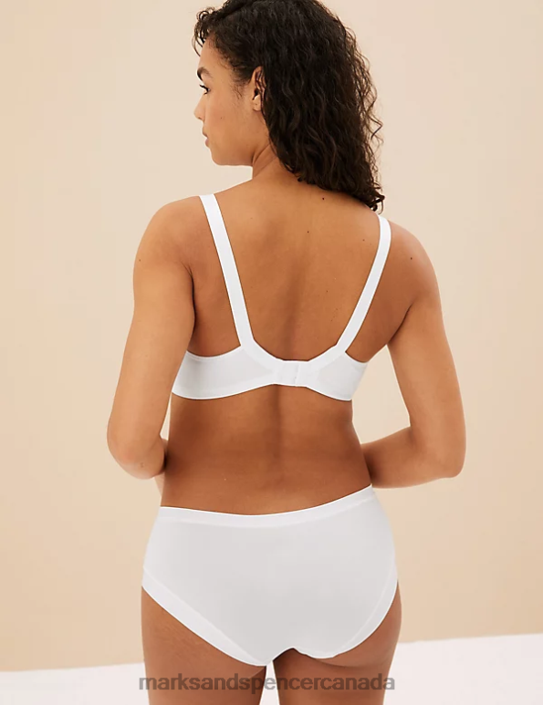 Marks and Spencer Canada - Unisex White Clothing Marks & Spencer Total Support Embroidered Full Cup Bra 20VTD3907