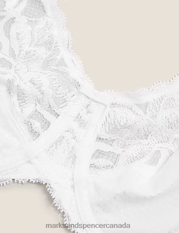 Unisex White Clothing Marks & Spencer Wild Blooms Minimiser Full Cup Bra 20VTD4028 - Marks and Spencer outlet