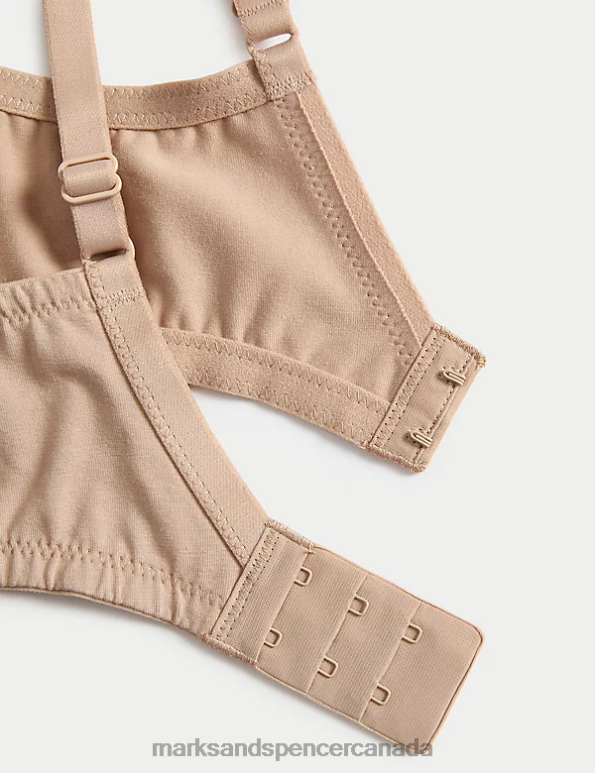 Unisex White Mix Clothing Marks & Spencer 3pk Cotton Non Wired Full Cup Bras 20VTD3681 - Marks and Spencer outlet