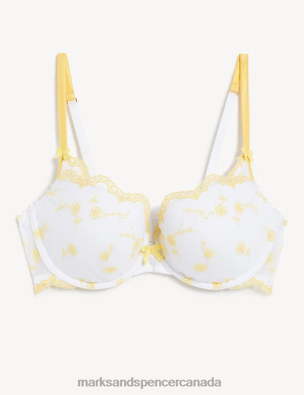 Marks and Spencer sale - Unisex White Mix Clothing Marks & Spencer Evaline Push-Up Balcony Bra 20VTD4112