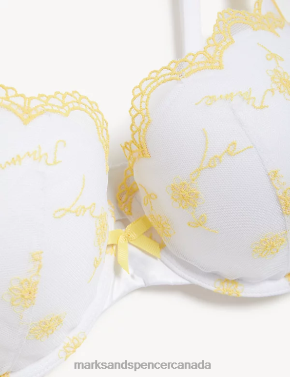 Marks and Spencer sale - Unisex White Mix Clothing Marks & Spencer Evaline Push-Up Balcony Bra 20VTD4112