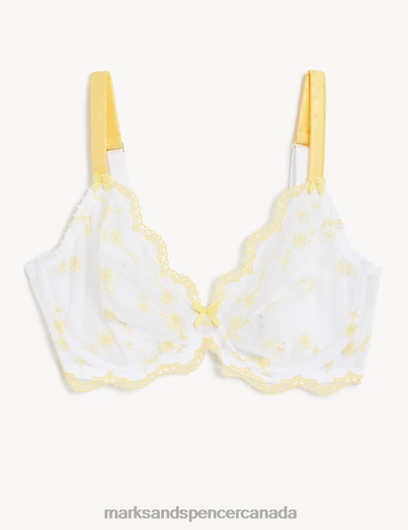 Marks and Spencer Canada - Unisex White Mix Clothing Marks & Spencer Evaline Wired Plunge Bra 20VTD4242
