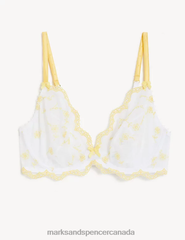 Marks and Spencer Canada - Unisex White Mix Clothing Marks & Spencer Evaline Wired Plunge Bra 20VTD4398