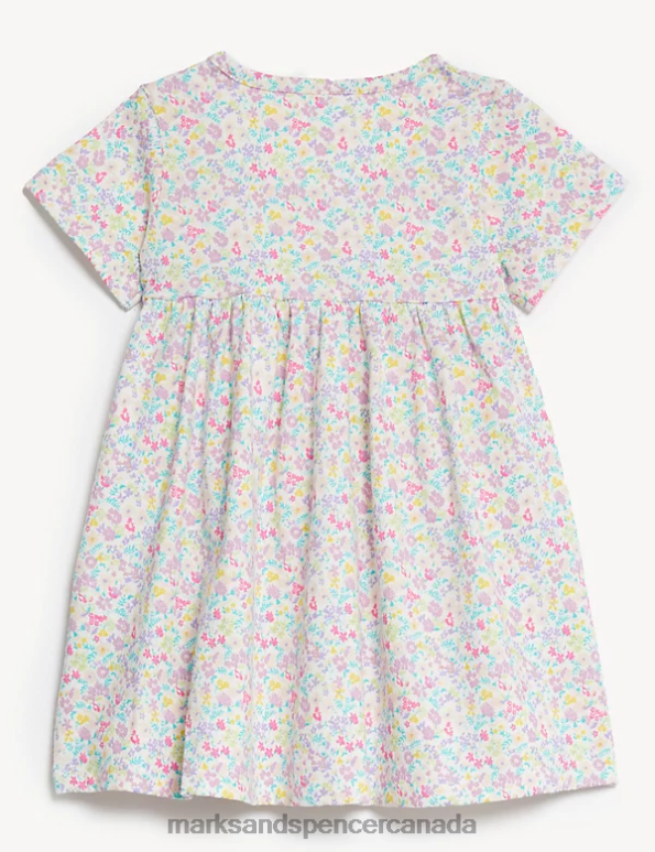 Marks and Spencer Canada - Unisex Ivory Clothing Marks & Spencer Pure Cotton Ditsy Floral Dress 20VTD7725