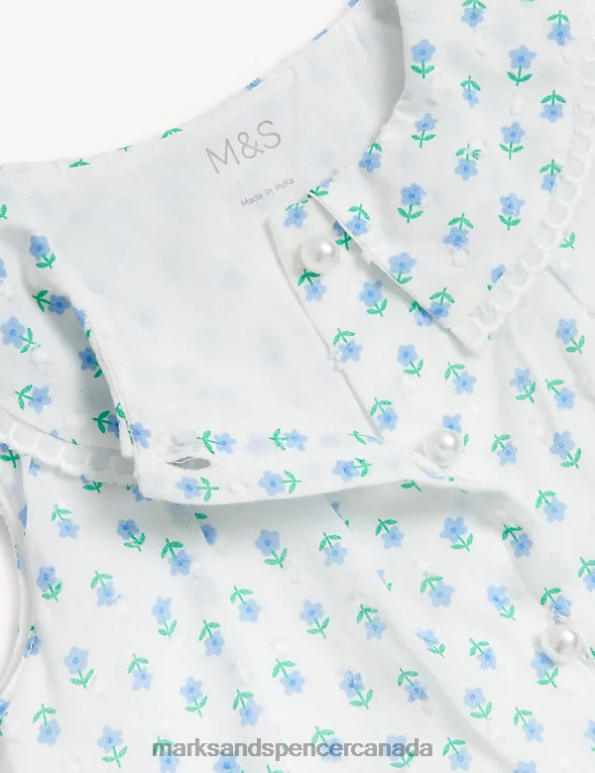 Marks and Spencer sale - Unisex Ivory Mix Clothing Marks & Spencer Pure Cotton Floral Dress 20VTD7777