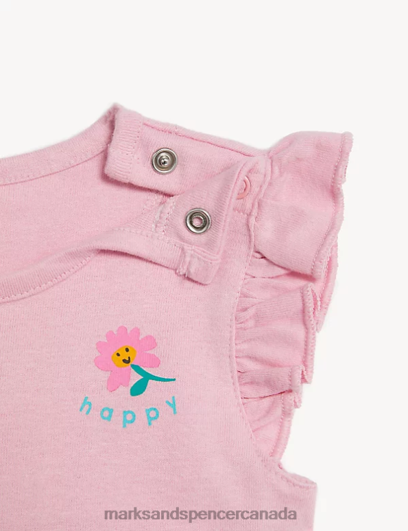 Unisex Light Pink Clothing Marks & Spencer Pure Cotton Frill Dress 20VTD7697 - Marks and Spencer Canada locations