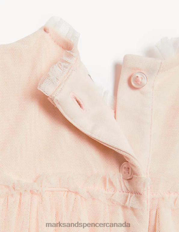 Marks and Spencer near me - Unisex Pink Clothing Marks & Spencer Tulle Floral Embroidered Dress 20VTD7635