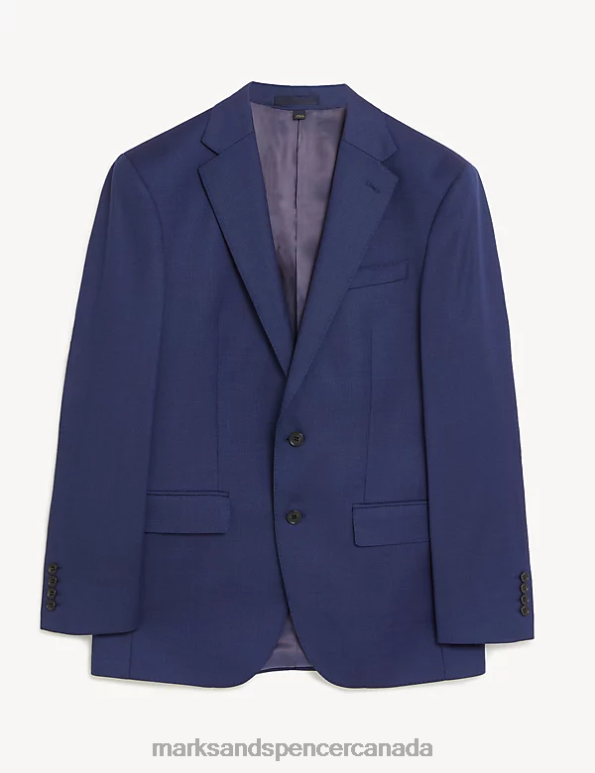Marks and Spencer sale - Unisex Blue Clothing Marks & Spencer Regular Fit Pure Wool Suit Jacket 20VTD5750