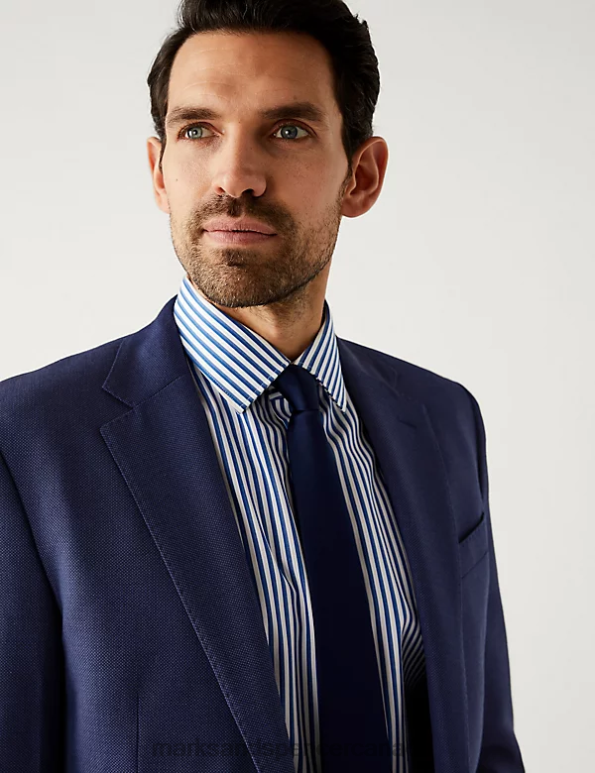 Marks and Spencer sale - Unisex Blue Clothing Marks & Spencer Regular Fit Pure Wool Suit Jacket 20VTD5750