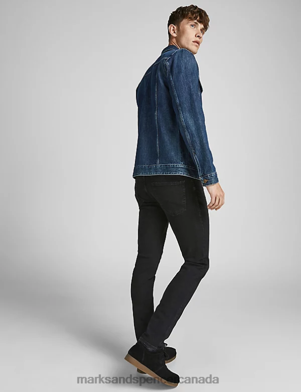 Unisex Black Denim Clothing Marks & Spencer Slim Fit 5 Pocket Jeans 20VTD7137 - Marks and Spencer outlet