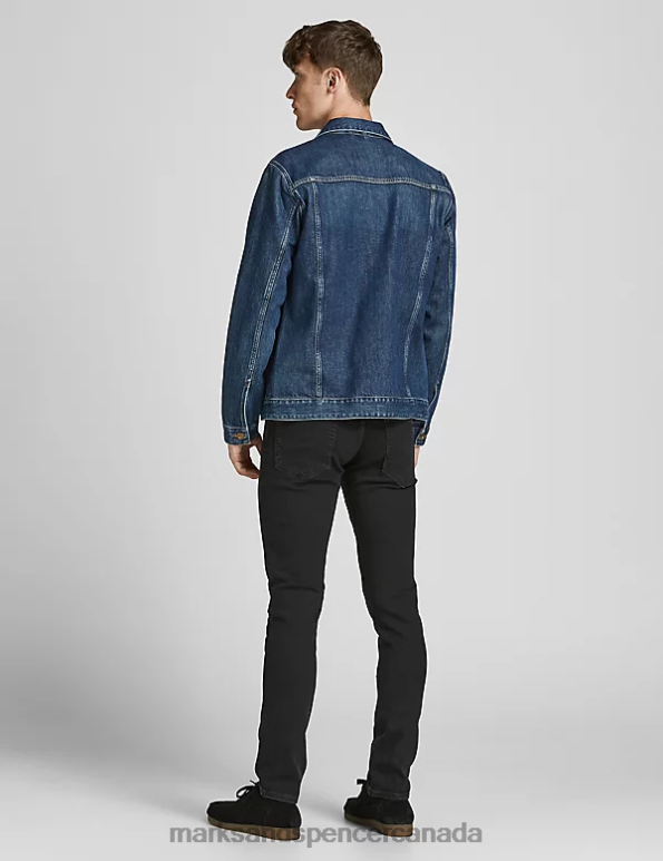 Unisex Black Denim Clothing Marks & Spencer Slim Fit 5 Pocket Jeans 20VTD7137 - Marks and Spencer outlet