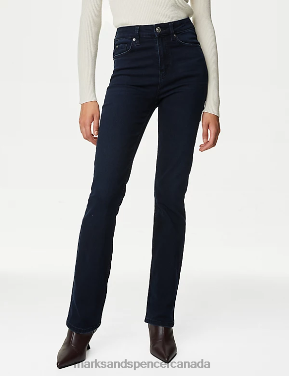 Unisex Blue/Black Clothing Marks & Spencer Eva Bootcut Jeans 20VTD864 - Marks and Spencer outlet
