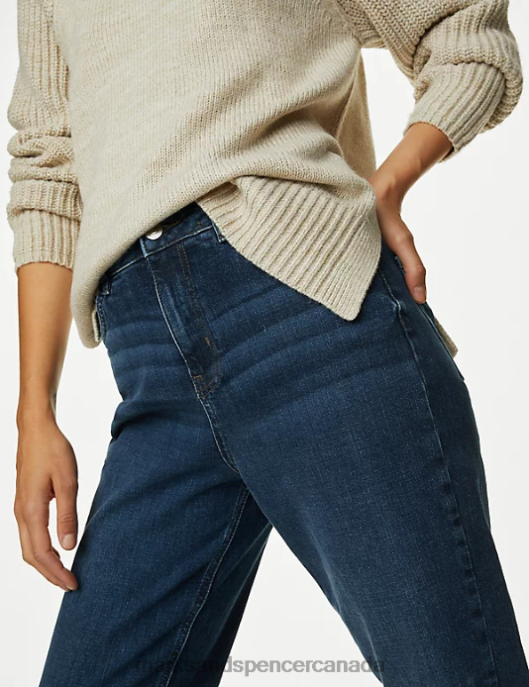 Marks and Spencer near me - Unisex Dark Indigo Mix Clothing Marks & Spencer The Mom Jeans 20VTD3391